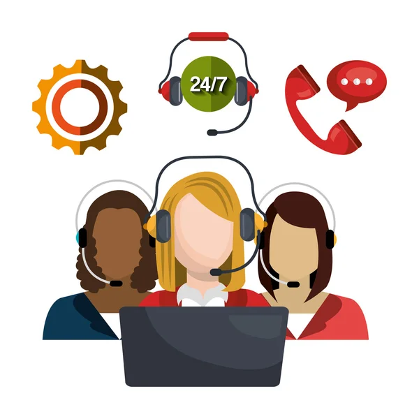 Call center ontwerp — Stockvector