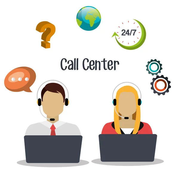 Progettazione call center — Vettoriale Stock