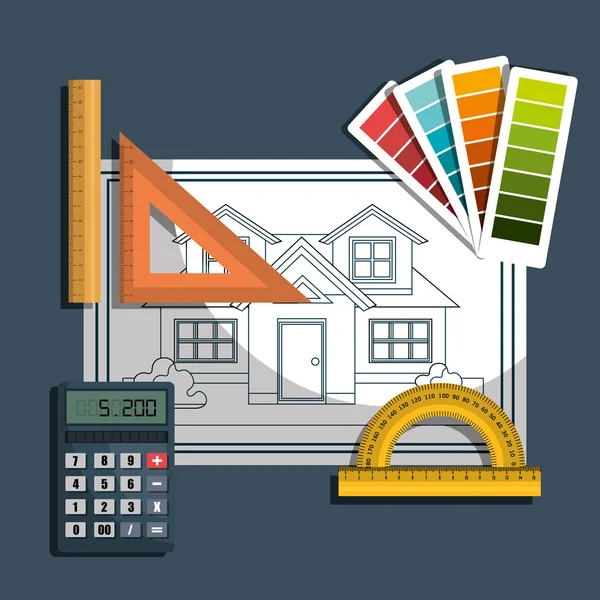 Arkitekturen projektets utformning — Stock vektor