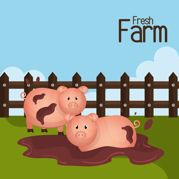 Ferme design frais — Image vectorielle