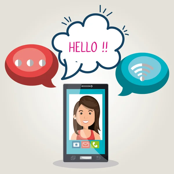 Mobile chat design — Stock Vector