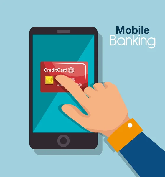 Mobile banking design — Stock Vector