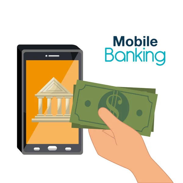 Conception de banque mobile — Image vectorielle