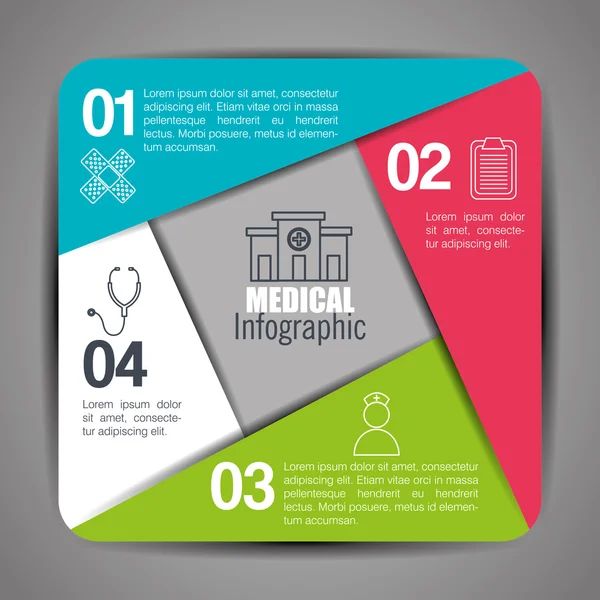 Diseño de infografías médicas — Vector de stock