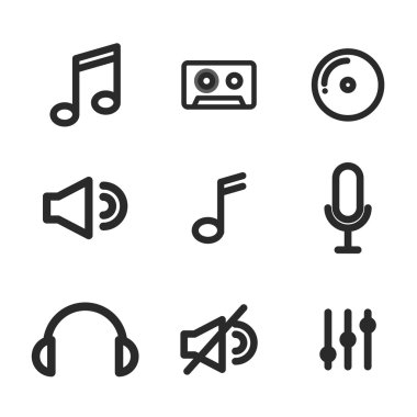 müzik simgeleri tasarım seti
