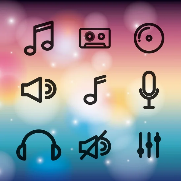 Music set icons design — Stock Vector