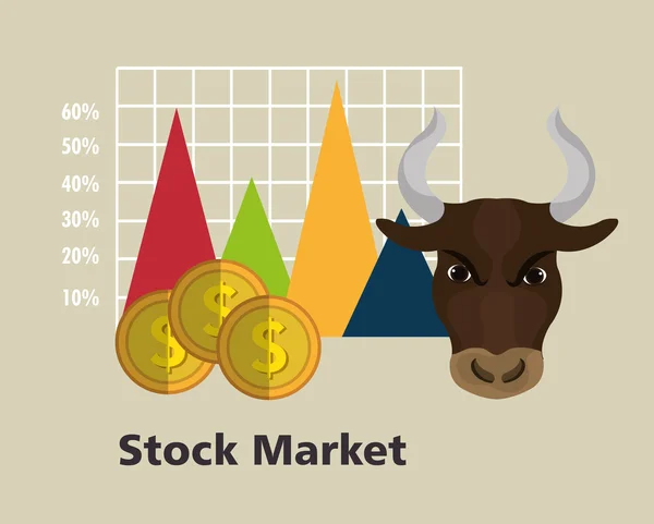股票金融市场设计 — 图库矢量图片