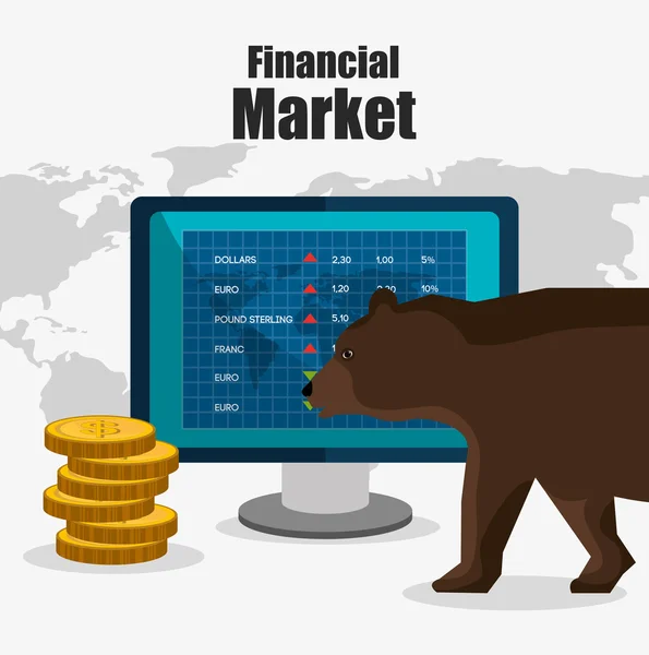 Design do mercado financeiro de ações —  Vetores de Stock