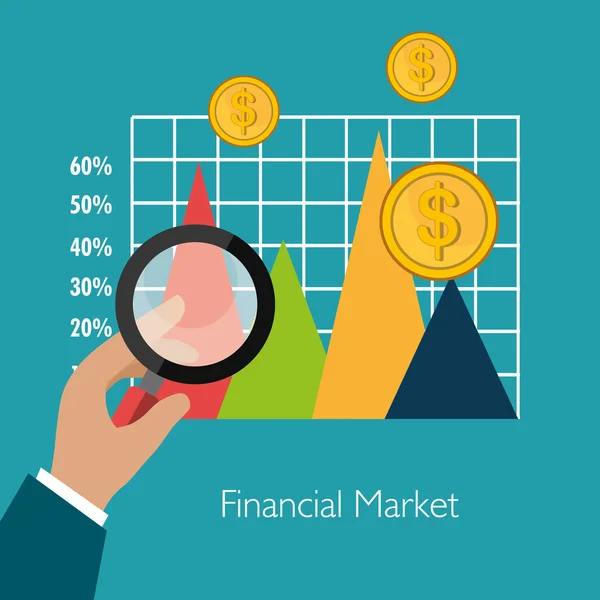 Diseño del mercado financiero de valores — Vector de stock