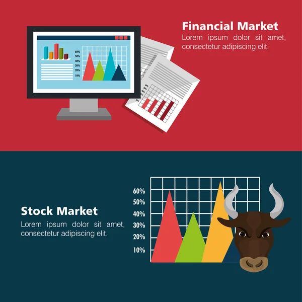 Дизайн фондового рынка — стоковый вектор