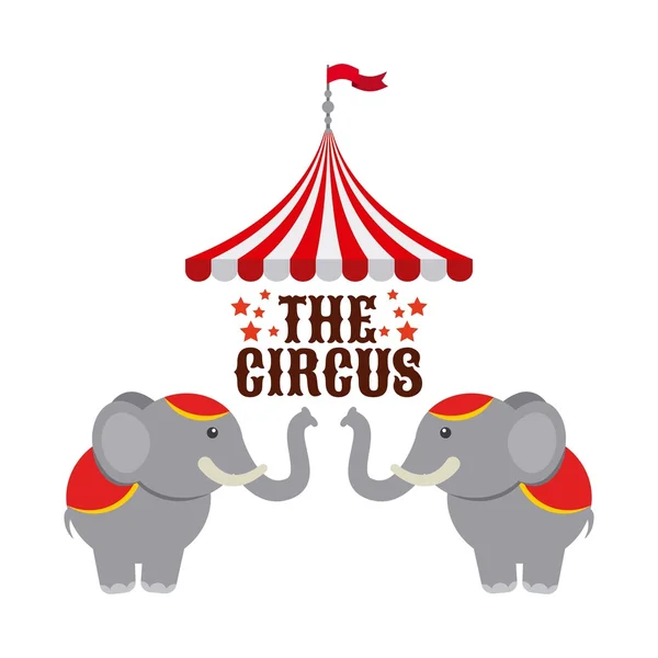 Cirque éléphant spectacle design — Image vectorielle