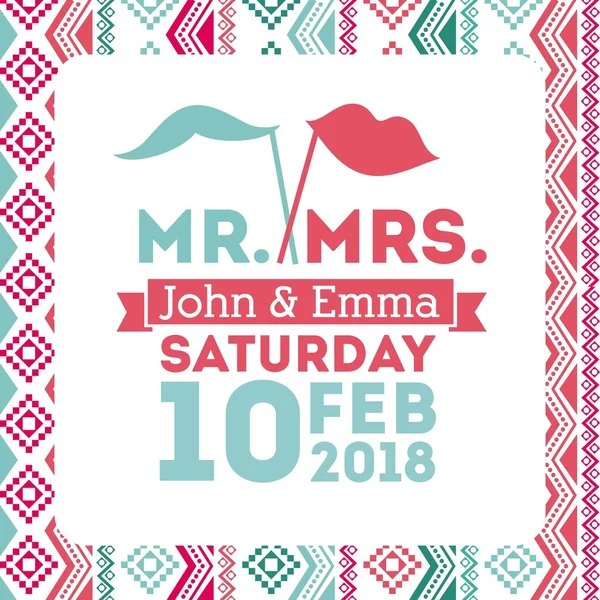 Conception d'invitation de mariage — Image vectorielle