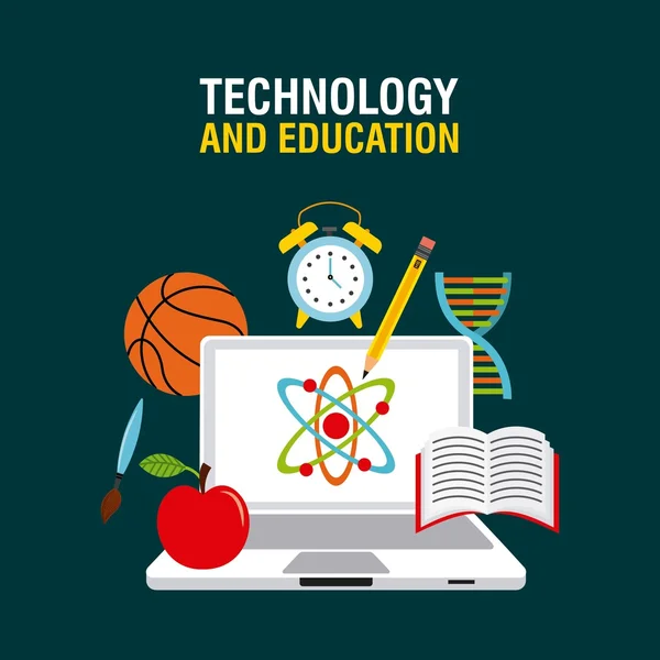 Tecnología y diseño educativo — Vector de stock