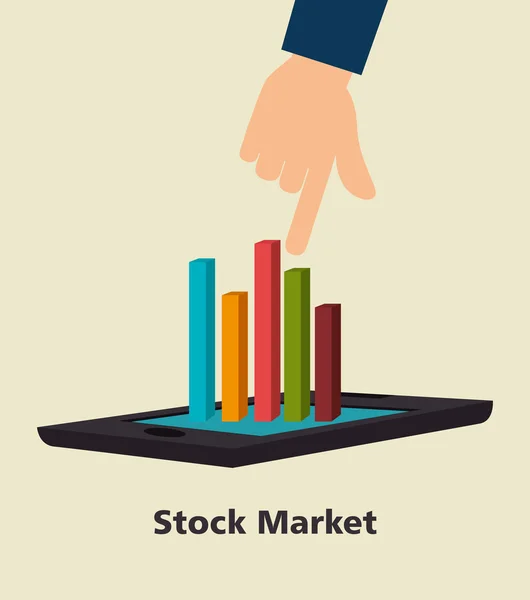 Design do mercado financeiro de ações — Vetor de Stock