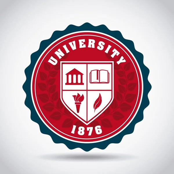 Diseño de emblema universitario — Vector de stock