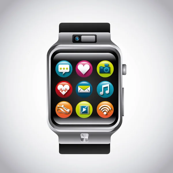 Diseño de tecnología smartwatch — Vector de stock