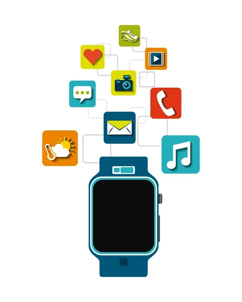 Smartwatch technology design — Stock Vector