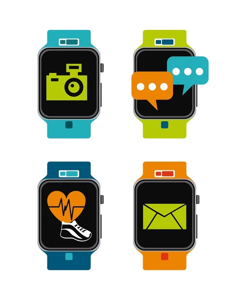 Diseño de tecnología smartwatch — Vector de stock