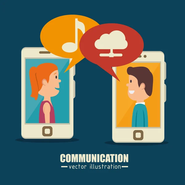 Progettazione del concetto di comunicazione — Vettoriale Stock