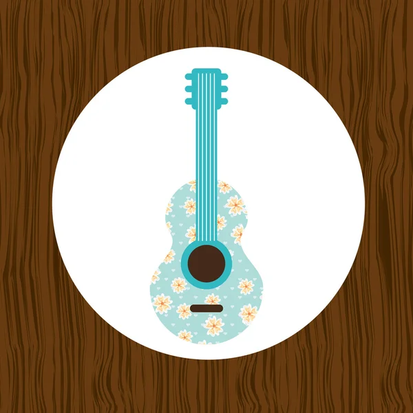 Conception de guitare florale — Image vectorielle