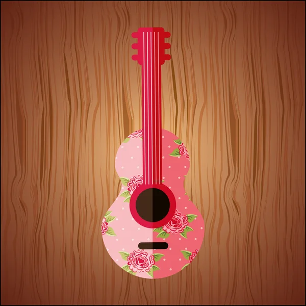 Floral guitar design — Stock Vector