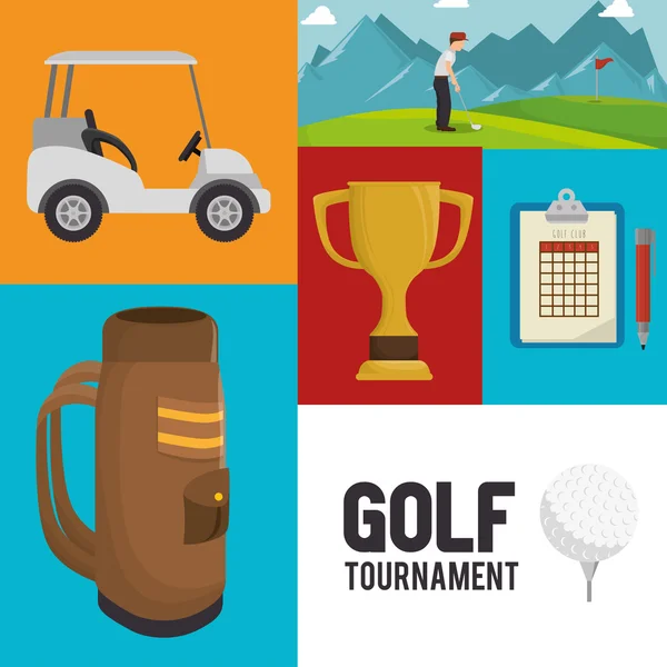 Diseño de torneo de golf — Archivo Imágenes Vectoriales