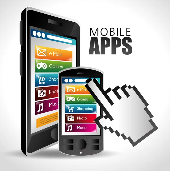 Projektowanie aplikacji mobilnych — Wektor stockowy