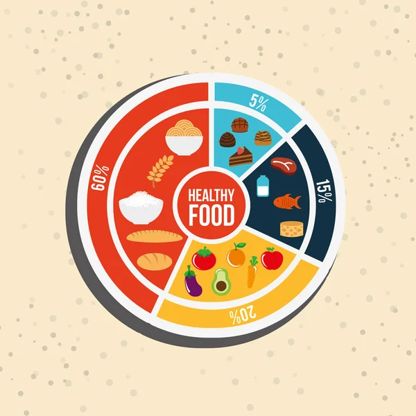 Diseño de alimentos saludables — Vector de stock