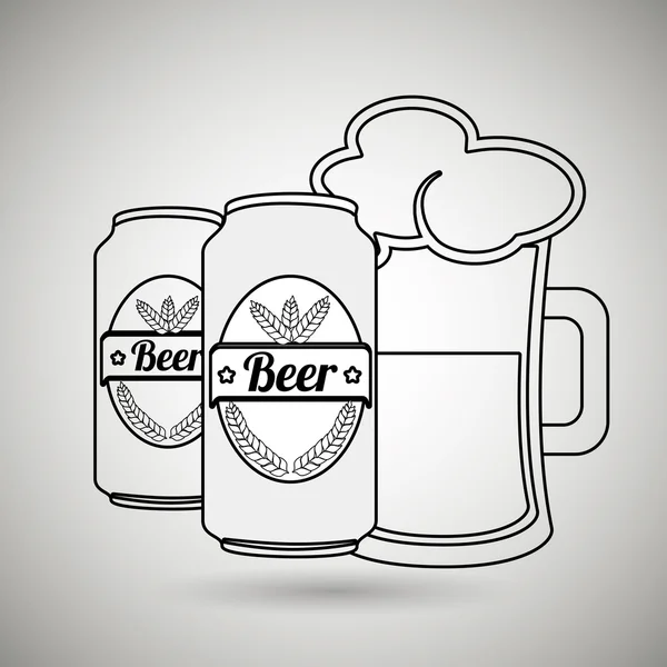 Design de cerveja fresca —  Vetores de Stock