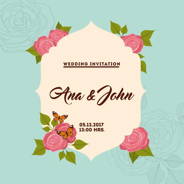 Conception d'invitation de mariage — Image vectorielle