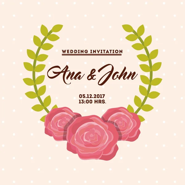 Conception d'invitation de mariage — Image vectorielle