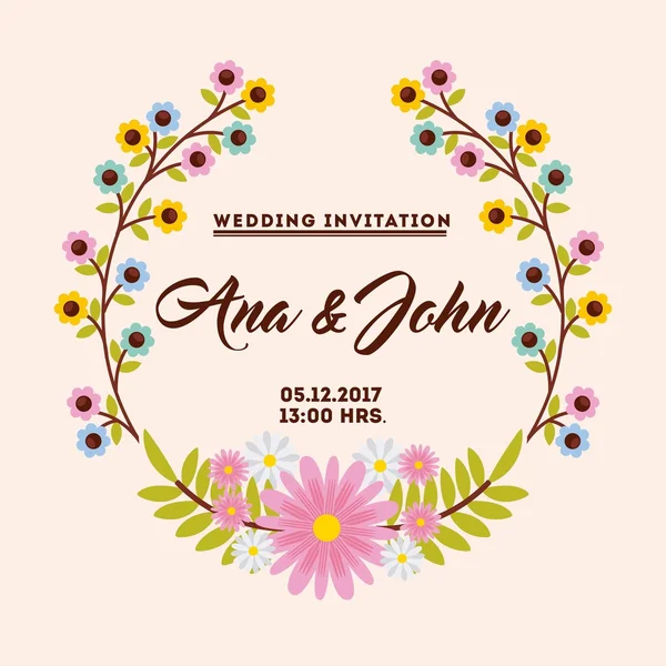 Conception d'invitation de mariage — Image vectorielle