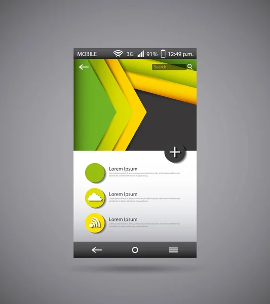 モバイル テンプレート デザイン — ストックベクタ