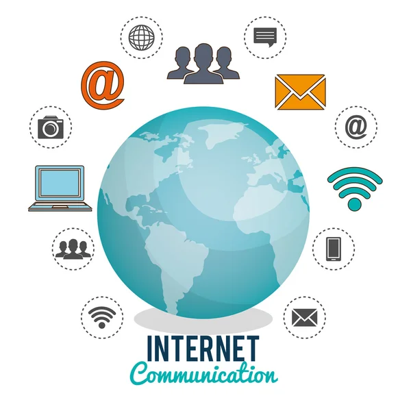 Diseño de comunicación por Internet — Vector de stock