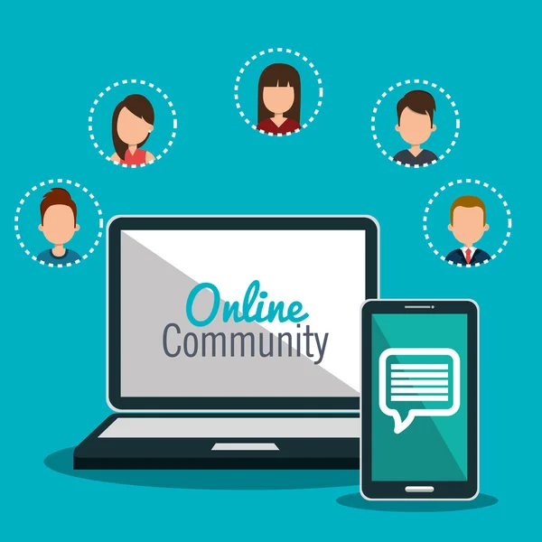 Onlinecommunity ontwerp — Stockvector