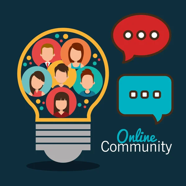 Onlinecommunity ontwerp — Stockvector