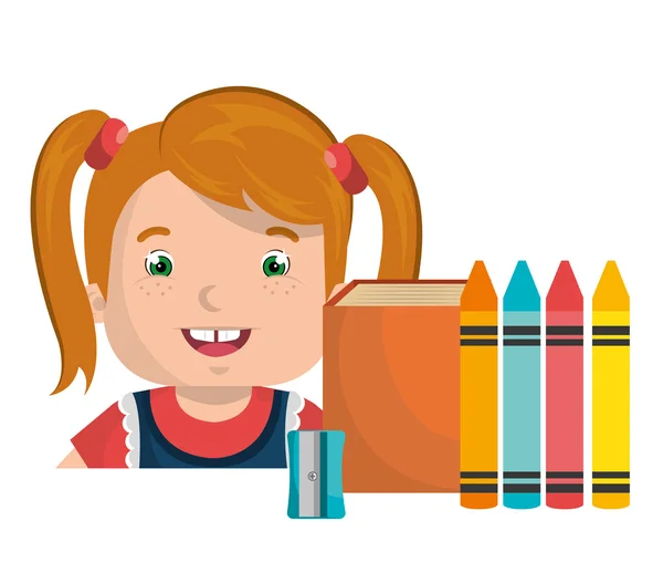 Niños estudiando diseño — Vector de stock