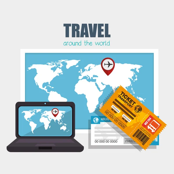 Travel around the world design — Stock Vector