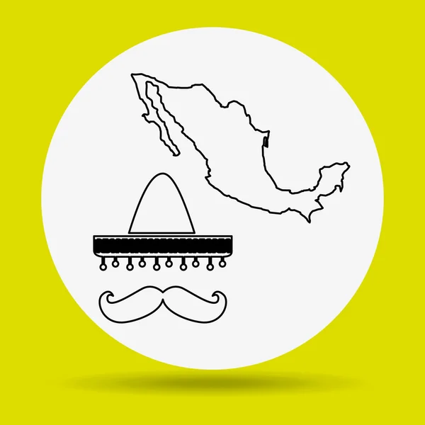 멕시코 문화 아이콘 디자인 — 스톡 벡터