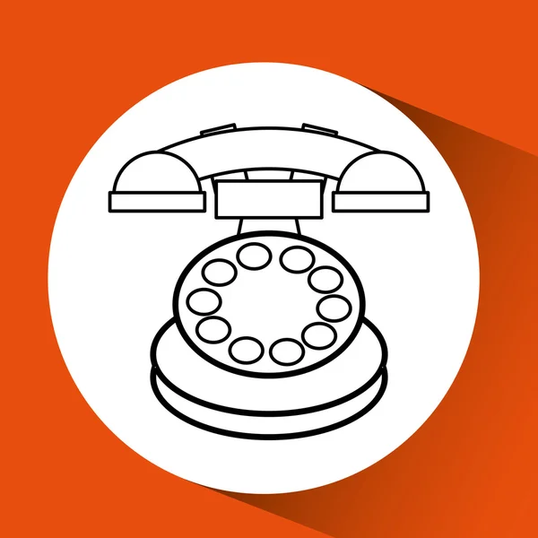 Oude ontwerp van de telefoon — Stockvector