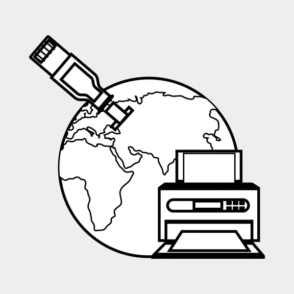 Design de escritório de impressora —  Vetores de Stock