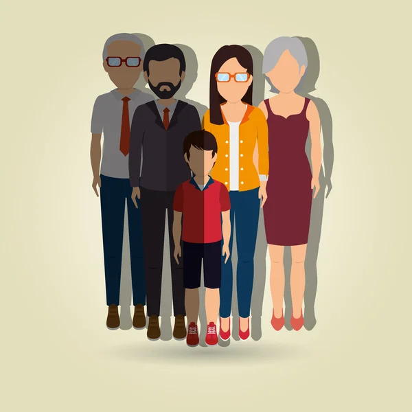 Diseño de los miembros familiares — Vector de stock