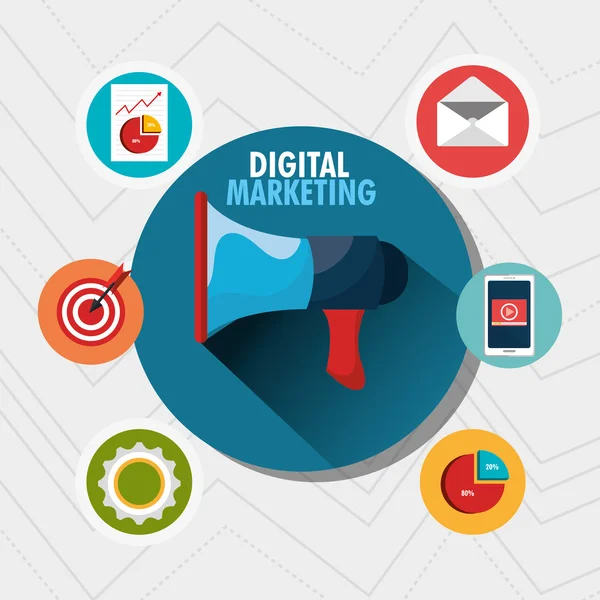 Progettazione marketing digitale — Vettoriale Stock