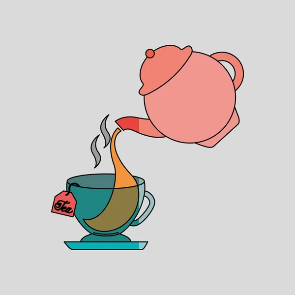 Tea Time diseño — Vector de stock