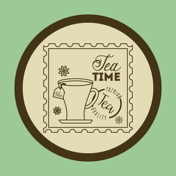 Conception de l'heure du thé — Image vectorielle