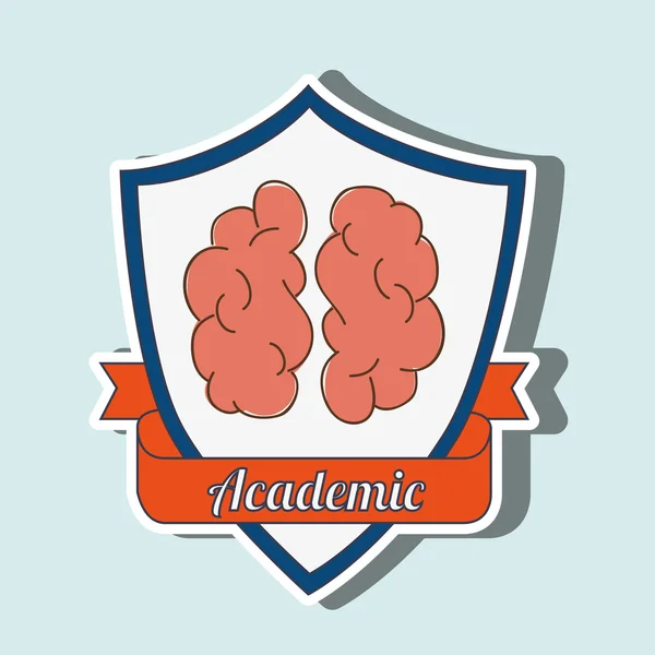 Diseño del emblema académico — Vector de stock