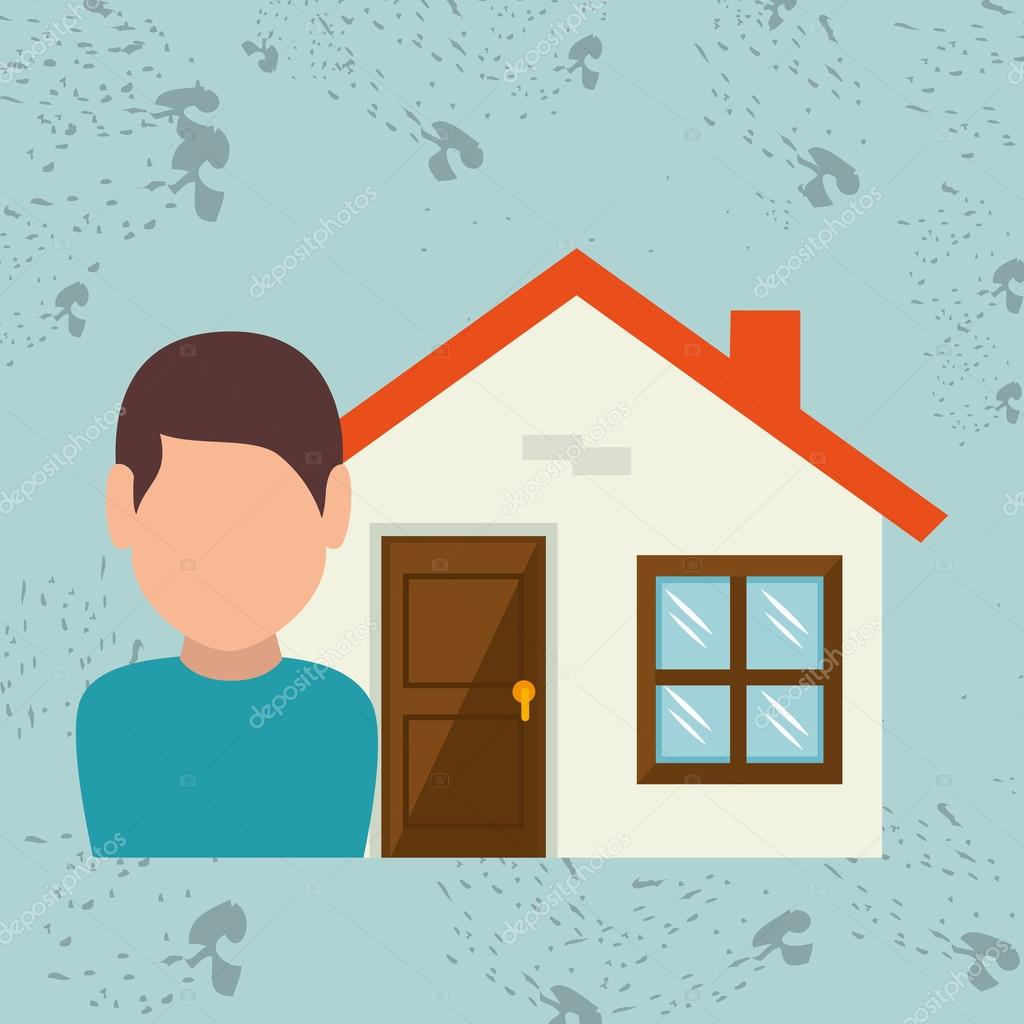 Homeowner outside design Stock Illustration by ©yupiramos #106778476