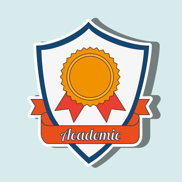 Diseño del emblema académico — Vector de stock