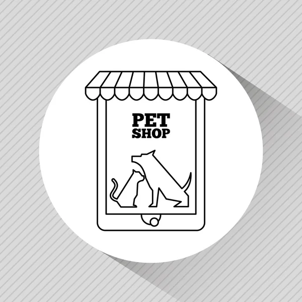 Pet design concetto di cura — Vettoriale Stock