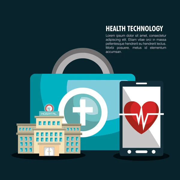 Sağlık teknoloji tasarım — Stok Vektör
